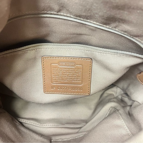 Coach‎ Chelsea Optic Signature Hobo Handbag Tan Brown - Picture 7 of 8